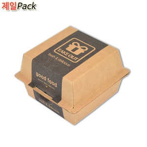 햄버거포장용기(WKR 50R인쇄)종이도시락  박스400개