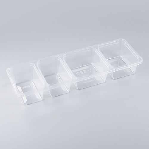 일회용 사출반찬용기 소스용기 KH 반찬용기(3칸/4칸) 투명 박스 500개세트