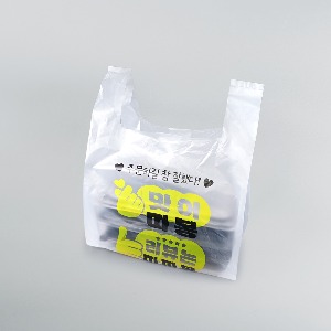 배달 도시락봉지 손잡이 투명 비닐봉투 JMG-320(2호) 맛이따봉 100매 소량판매